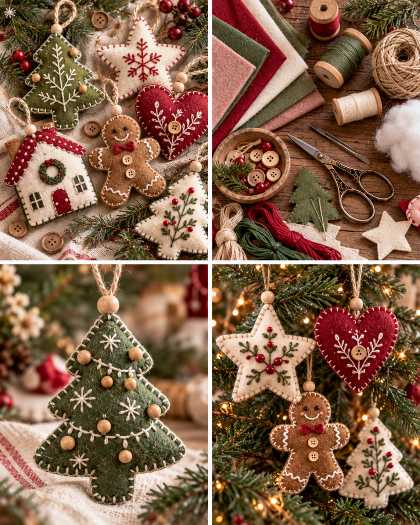 Felt Christmas Ornaments to Make
