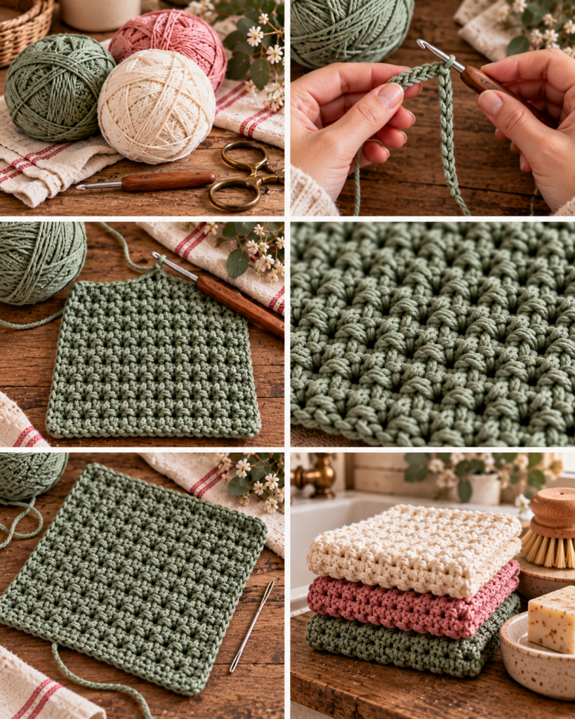Easy Crochet Dishcloth Pattern