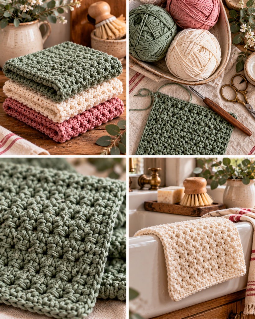 Easy Crochet Dishcloth Pattern
