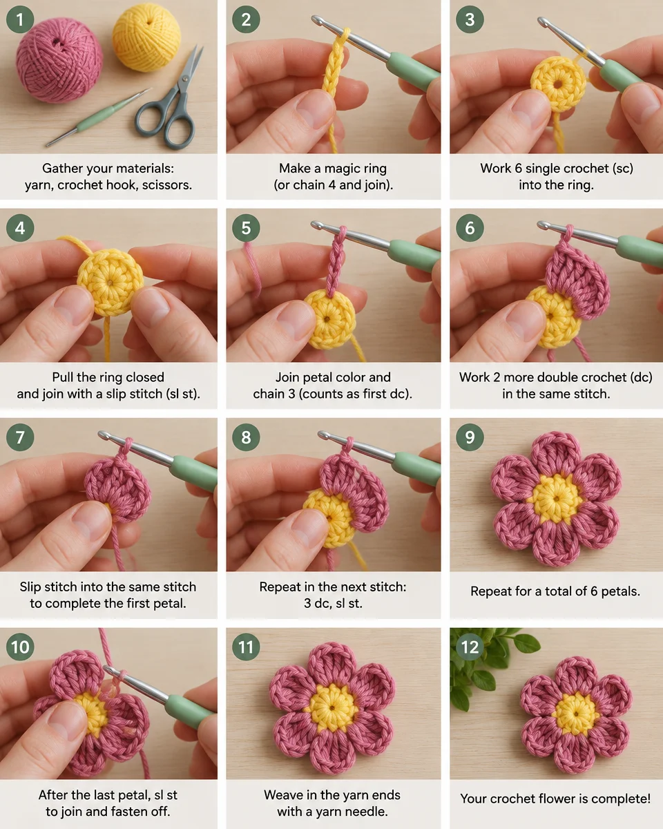 crochet flower pattern
