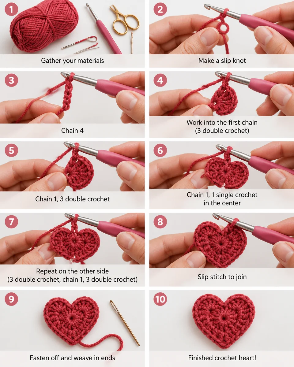 crochet heart pattern